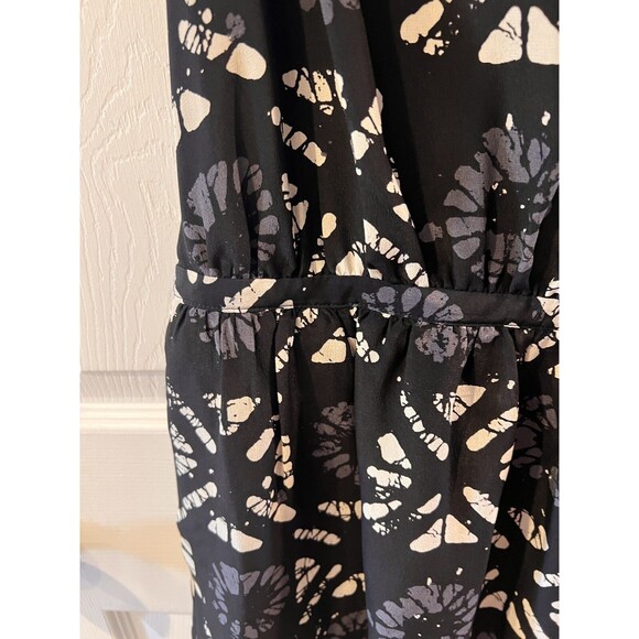 Madewell Dress Womens Sz 00 Starview Batik Silk Cami Black Blouson sleeveless - Picture 3 of 8
